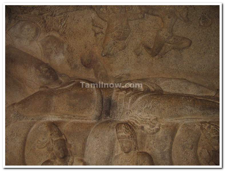 MahaVishnu carving at Mahabalipuram