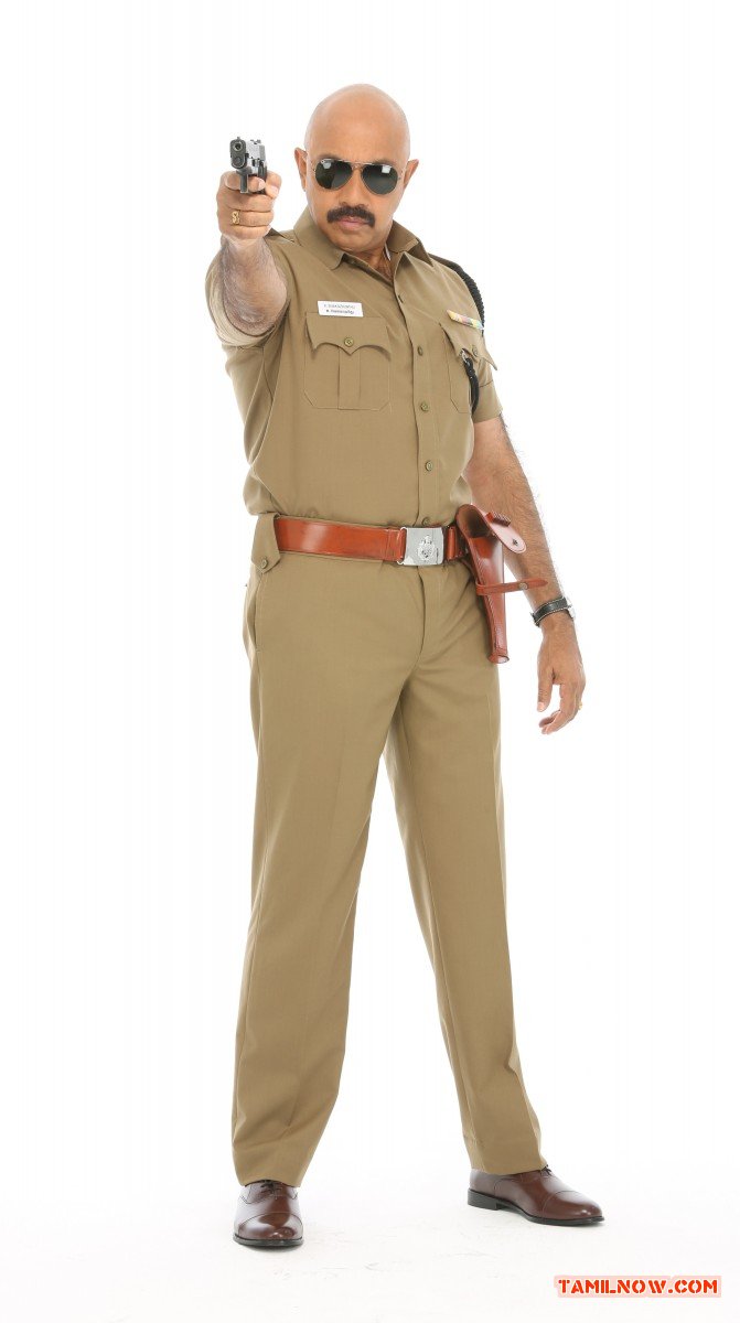 Sathyaraj As Policeman In Movie Poojai 336