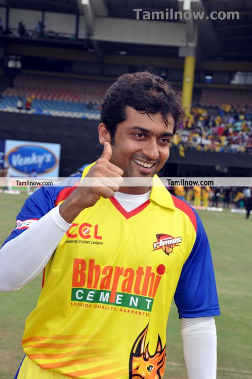 Surya At Celebrity Cricket League Match 2