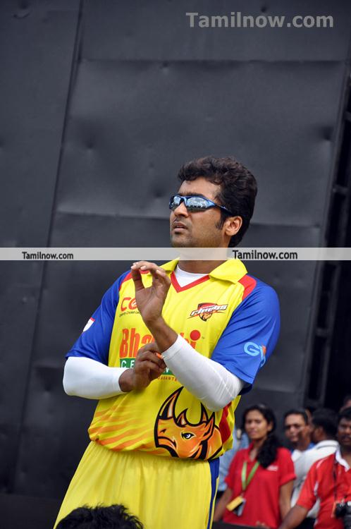 Surya At Celebrity Cricket League Match 6