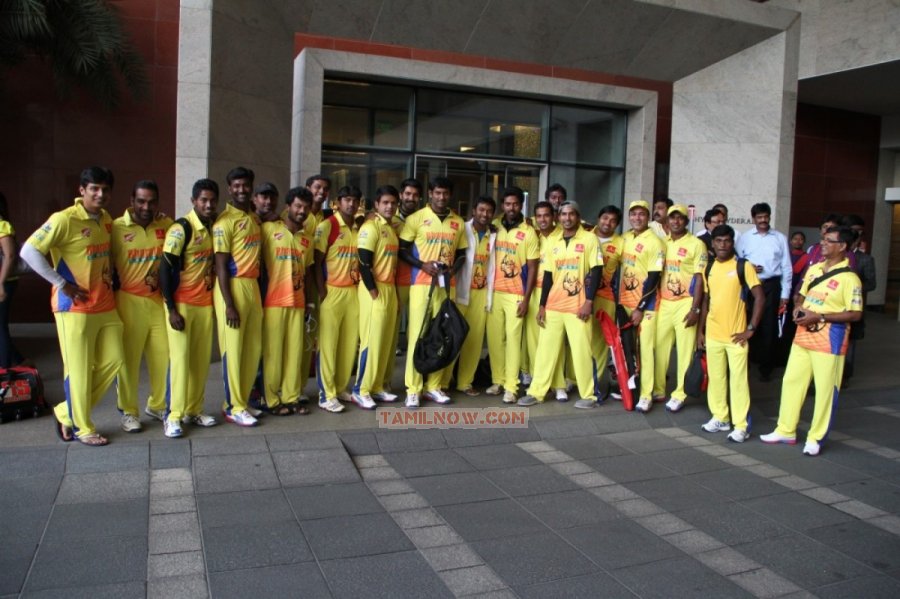 Chennai Rhinos Team At Hyderabad 4156