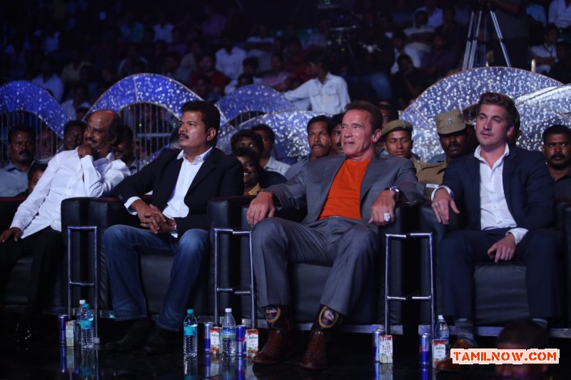 Rajinikanth Shankar And Arnold Schwarzenegger I Audio Launch 464