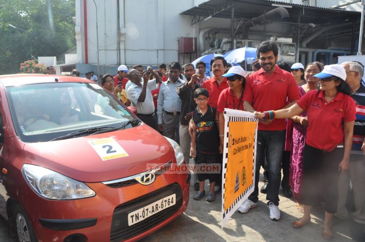 Karthi At O2 Car Rally For The Blind Stills 1828