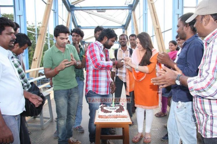 Simbu At Director Vijay Chandar Birthday At Vaalu Location 4805