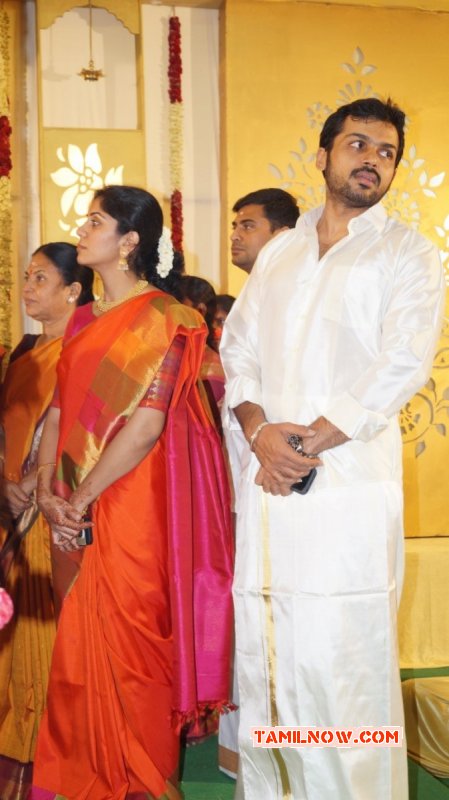 Event New Photo Karthi And Wife Ranjani At Sr Prabhu Wedding 107 Tamil Movie Event Sr Prabhu