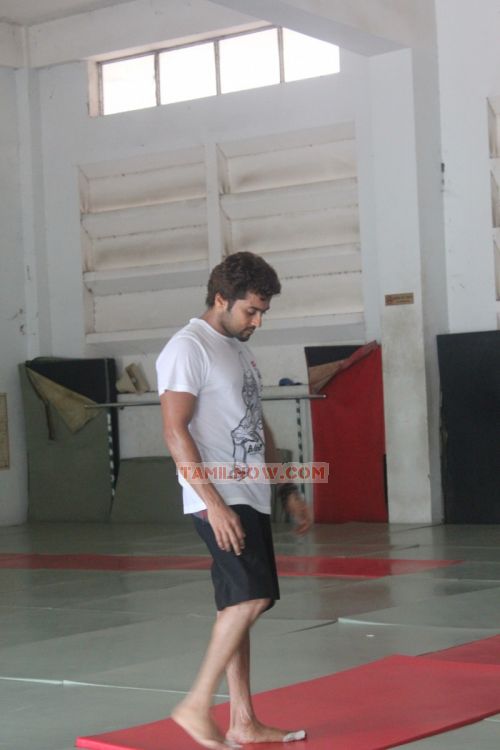 Suriya Practicing Martial Arts Still 68