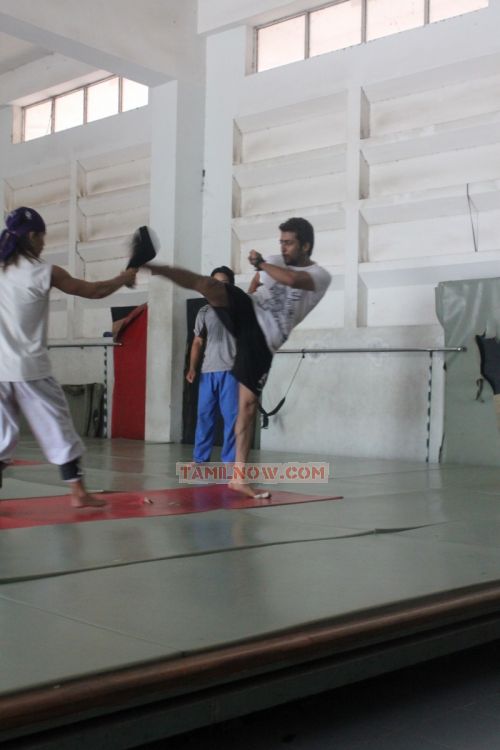 Suriya Practicing Martial Arts Stills 202