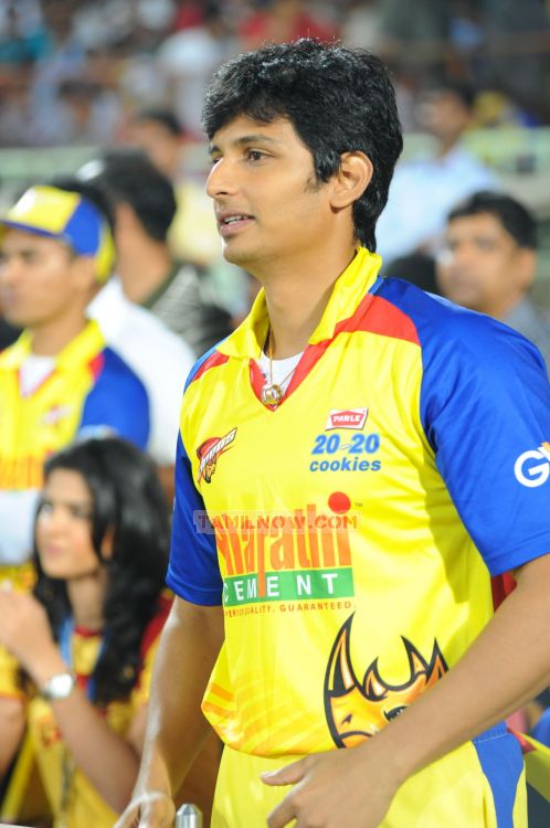 Jeeva At Chennai Rhinos Vs Telugu Warriors Match 513