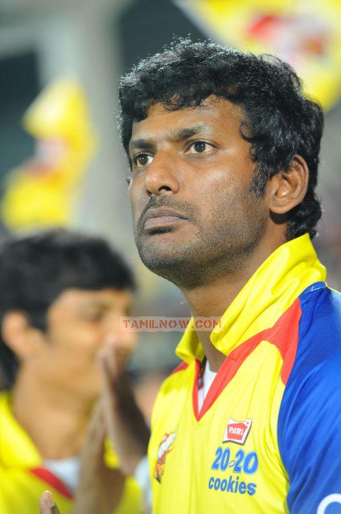 Vishal At Chennai Rhinos Vs Telugu Warriors Match 989